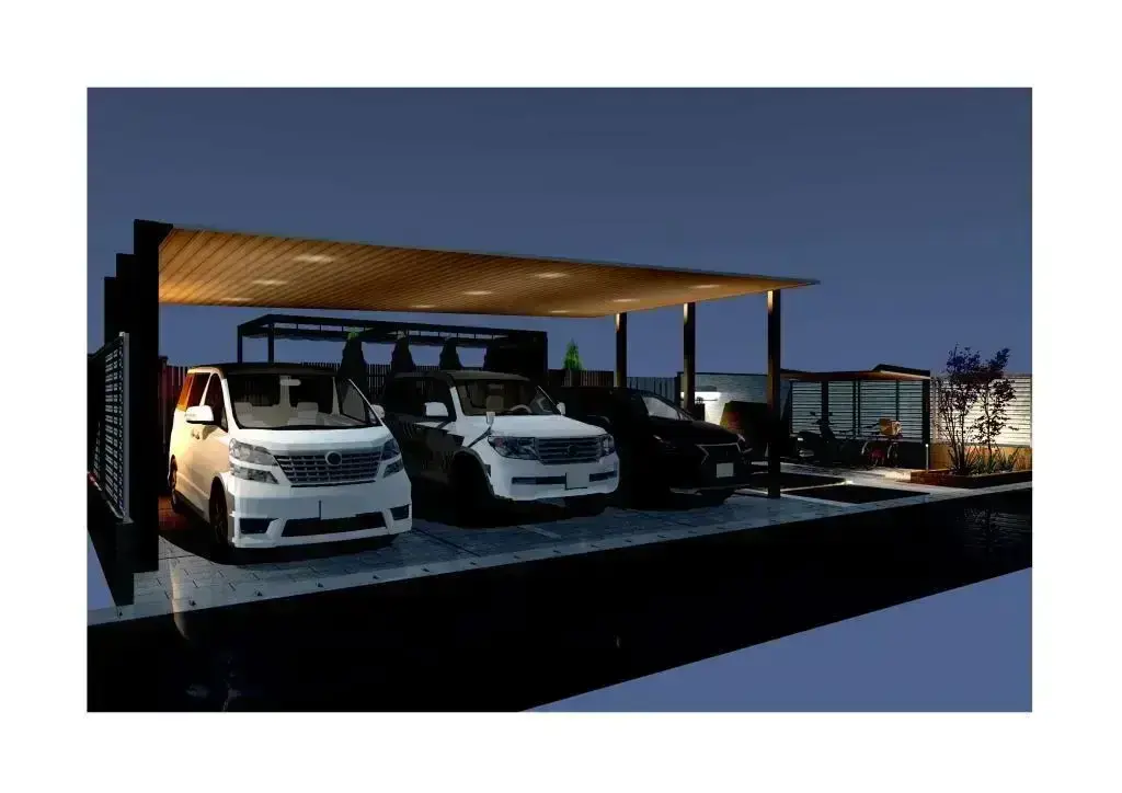 3Dパース 建物あり 夜景 B3